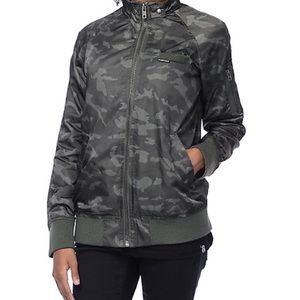 Members Only Washed Satin Camo Boyfriend Jacket